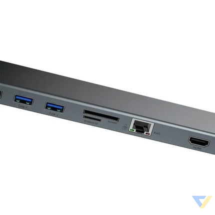 Baseus Enjoyment Series Multi functional Type C intelligent HD HUB（PD/HD4K*2/VGA/RJ45/SD/TF/USB*3/Audio*1/Stand)Dark
