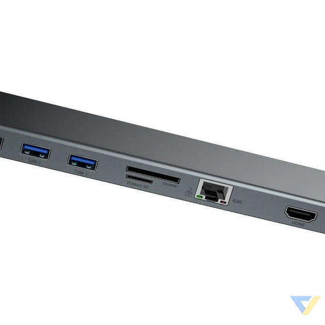 Baseus Enjoyment Series Multi functional Type C intelligent HD HUB（PD/HD4K*2/VGA/RJ45/SD/TF/USB*3/Audio*1/Stand)Dark