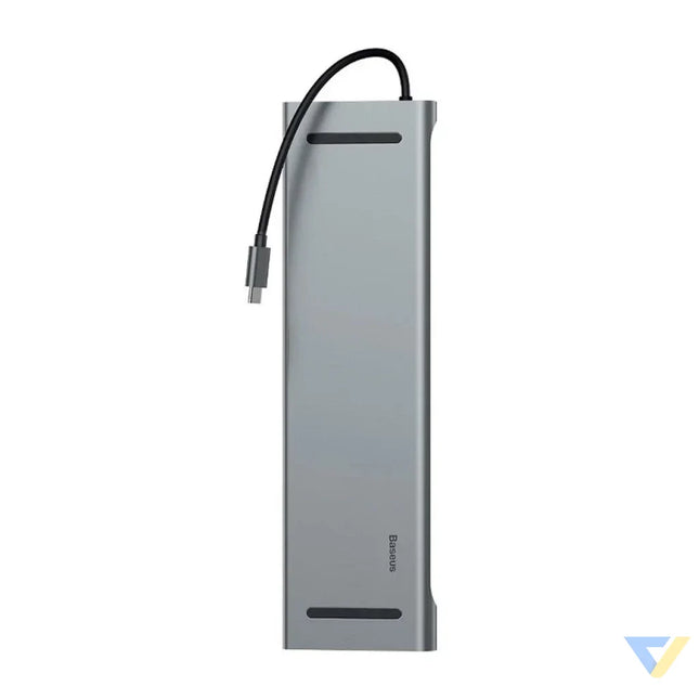 Baseus Enjoyment Series Multi functional Type C intelligent HD HUB（PD/HD4K*2/VGA/RJ45/SD/TF/USB*3/Audio*1/Stand)Dark