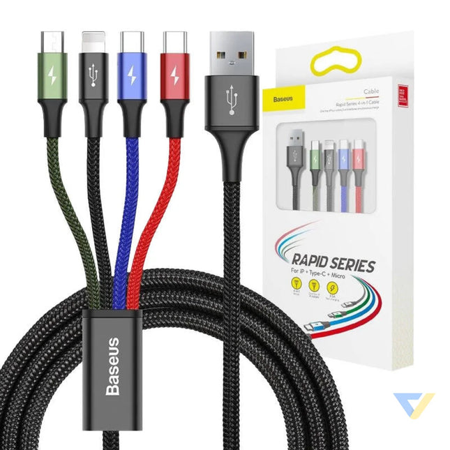 Baseus Fast USB Cable 4in1 2xUSB C / Lightning / Micro 3,5A 1,2m Black Combo Cables