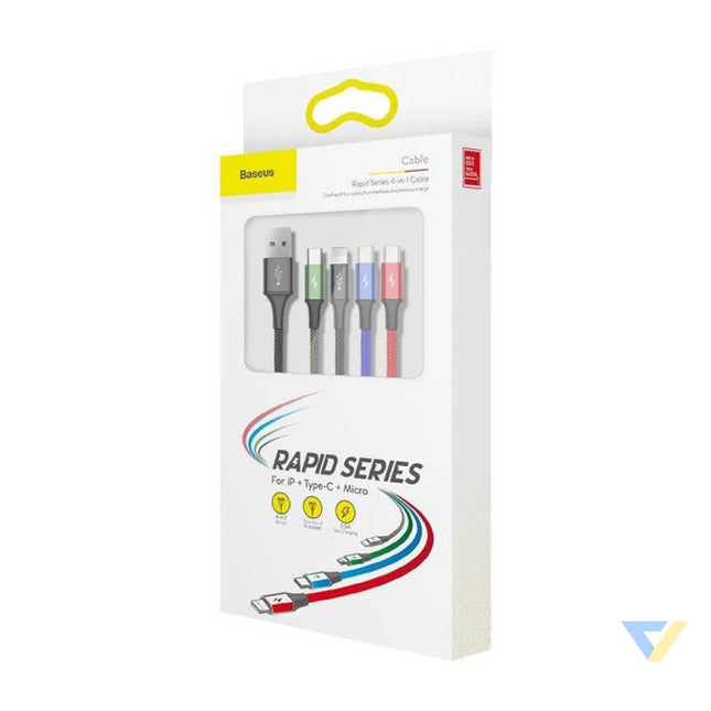 Baseus Fast USB Cable 4in1 2xUSB C / Lightning / Micro 3,5A 1,2m Black Combo Cables