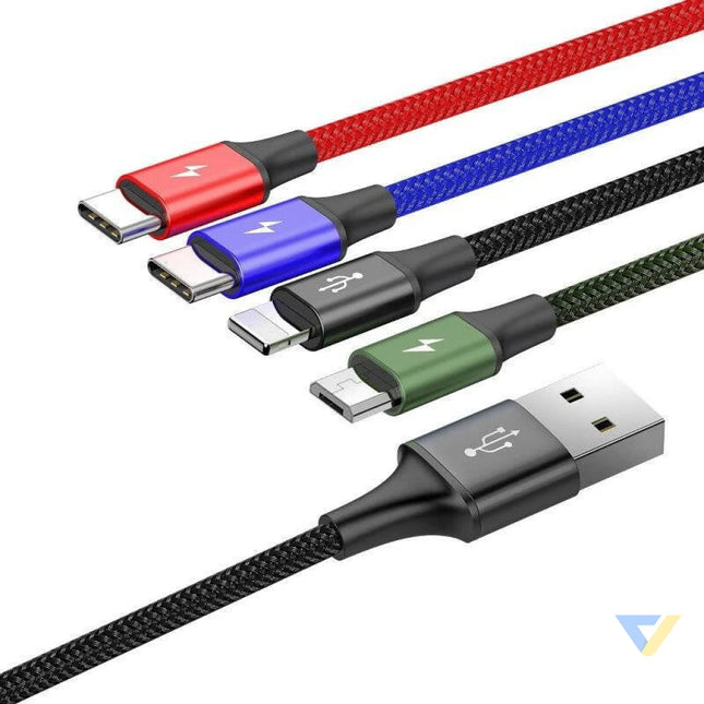 Baseus Fast USB Cable 4in1 2xUSB C / Lightning / Micro 3,5A 1,2m Black Combo Cables