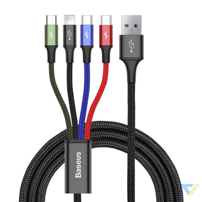Baseus Fast USB Cable 4in1 2xUSB C / Lightning / Micro 3,5A 1,2m Black Combo Cables