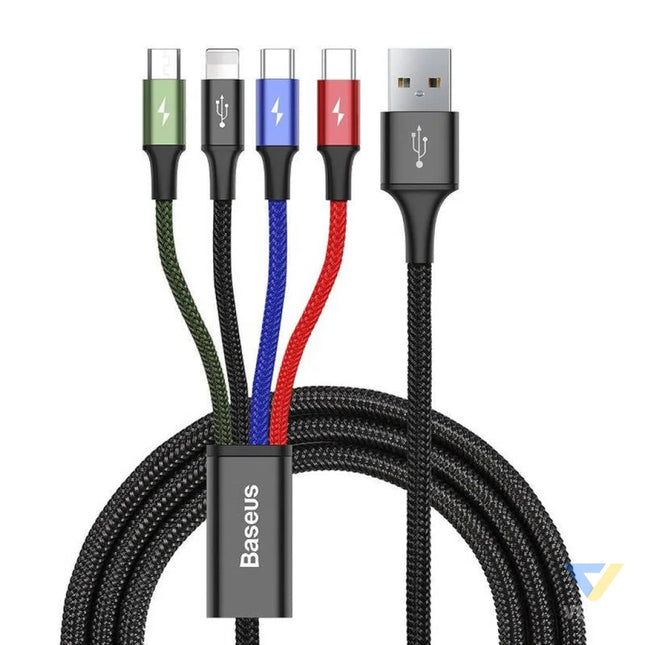 Baseus Fast USB Cable 4in1 2xUSB C / Lightning / Micro 3,5A 1,2m Black Combo Cables