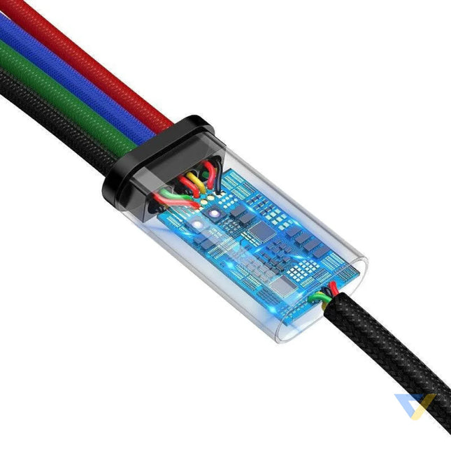Baseus Fast USB Cable 4in1 2xUSB C / Lightning / Micro 3,5A 1,2m Black Combo Cables