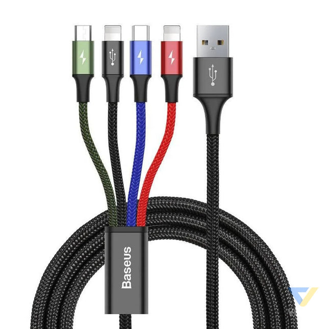 Baseus Fast USB cable 4in1 USB C / 2x Lightning / Micro 3,5A 1,2m black Combo Cables