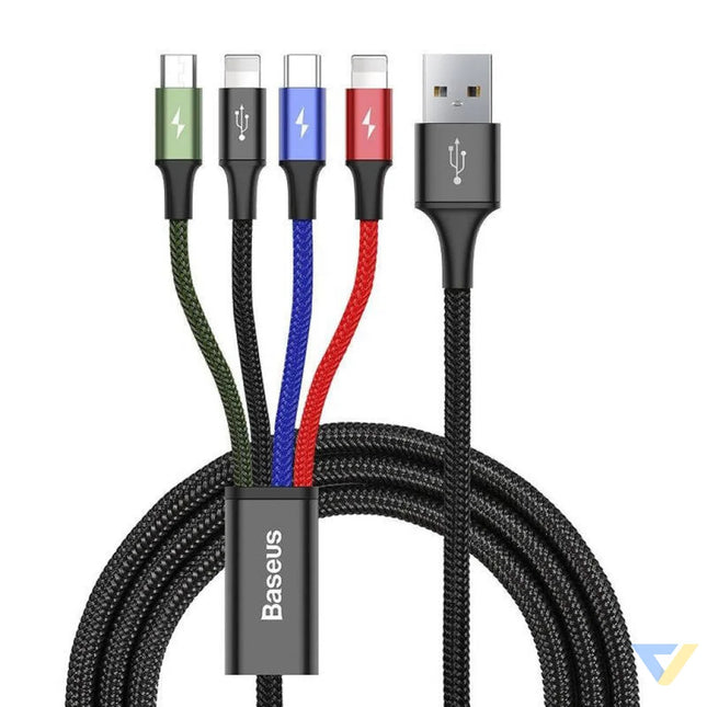 Baseus Fast USB cable 4in1 USB C / 2x Lightning / Micro 3,5A 1,2m black Combo Cables