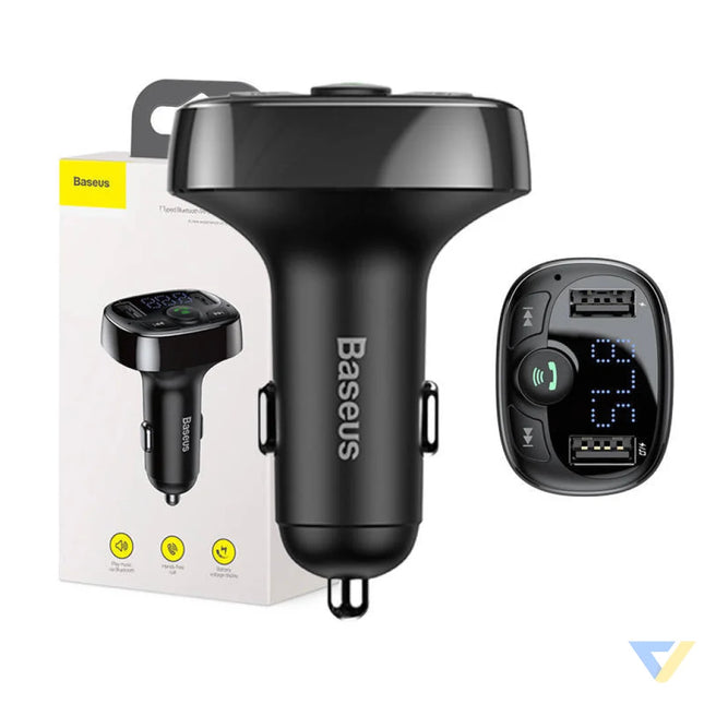 Baseus FM Transmitter T typed Bluetooth 2xUSB microSD (Black) Car transmitters