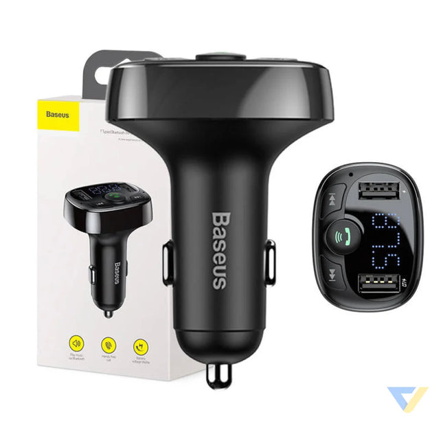 Baseus FM Transmitter T typed Bluetooth 2xUSB microSD (Black) Car transmitters