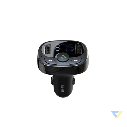 Baseus FM Transmitter T typed Bluetooth 2xUSB microSD (Black) Car transmitters