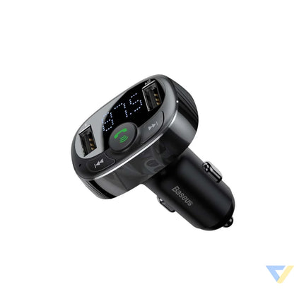 Baseus FM Transmitter T typed Bluetooth 2xUSB microSD (Black) Car transmitters