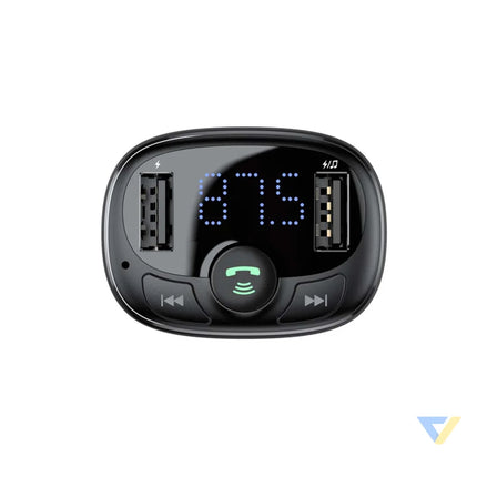Baseus FM Transmitter T typed Bluetooth 2xUSB microSD (Black) Car transmitters