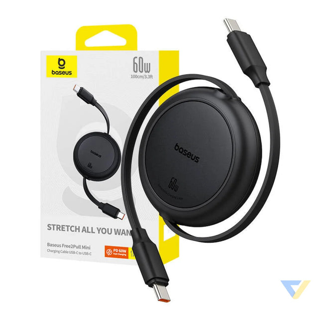 Baseus Free2Pull Mini USB C to USB C USB cable 60W 1 (black) USB C to USB C