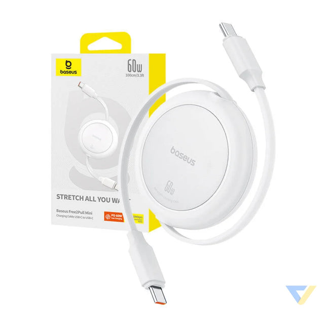 Baseus Free2Pull Mini USB C to USB C USB cable 60W 1 (white) USB C to USB C