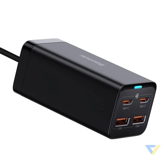Baseus GaN3 Pro wall charger 2xUSB C + 2xUSB 100W (black) mains chargers