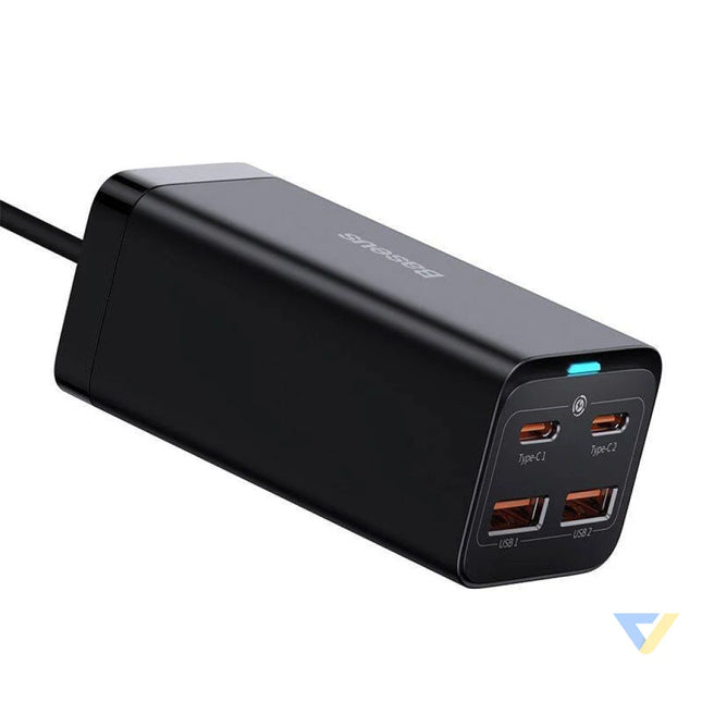 Baseus GaN3 Pro wall charger 2xUSB C + 2xUSB 100W (black) mains chargers