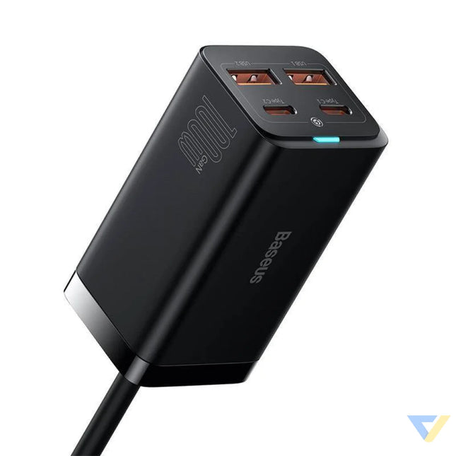 Baseus GaN3 Pro wall charger 2xUSB C + 2xUSB 100W (black) mains chargers