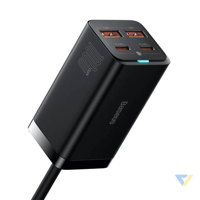 Baseus GaN3 Pro wall charger 2xUSB C + 2xUSB 100W (black) mains chargers