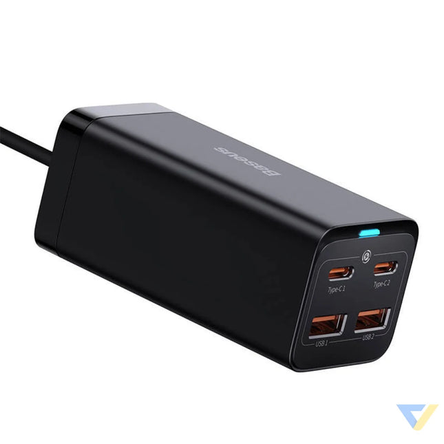 Baseus GaN3 Pro wall charger 2xUSB C + 2xUSB 100W (black) mains chargers