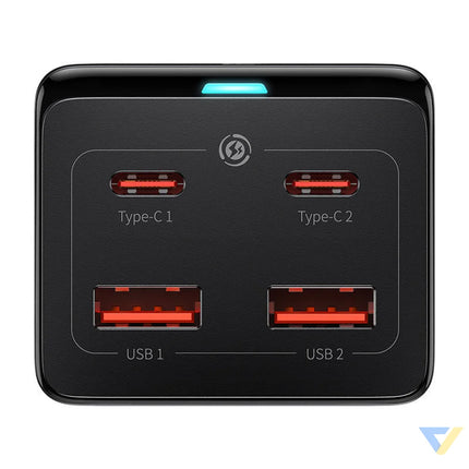 Baseus GaN3 Pro wall charger / powerstrip 2xUSB + 2xUSB C + AC 100W (black) mains chargers