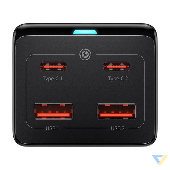 Baseus GaN3 Pro wall charger / powerstrip 2xUSB + 2xUSB C + AC 100W (black) mains chargers