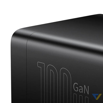 Baseus GaN3 Pro wall charger / powerstrip 2xUSB + 2xUSB C + AC 100W (black) mains chargers