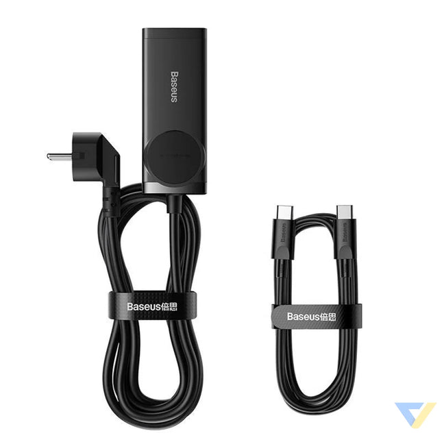 Baseus GaN3 Pro wall charger / powerstrip 2xUSB + 2xUSB C + AC 100W (black) mains chargers