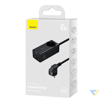 Baseus GaN3 Pro wall charger / powerstrip 2xUSB + 2xUSB C + AC 65W For tablets
