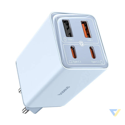 Baseus GAN6 Pro Fast Charger 2xUSB C + 2xUSB 65W (blue) mains chargers