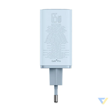 Baseus GAN6 Pro Fast Charger 2xUSB C + 2xUSB 65W (blue) mains chargers
