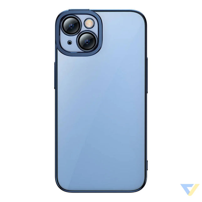 Baseus Glitter Transparent Case and Tempered Glass set for iPhone 14 Plus (blue) For smartphones