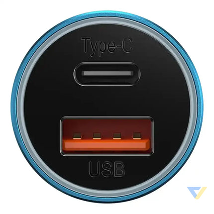 Baseus Golden Contactor Max car charger USB + USB C 60W (blue) Car chargers