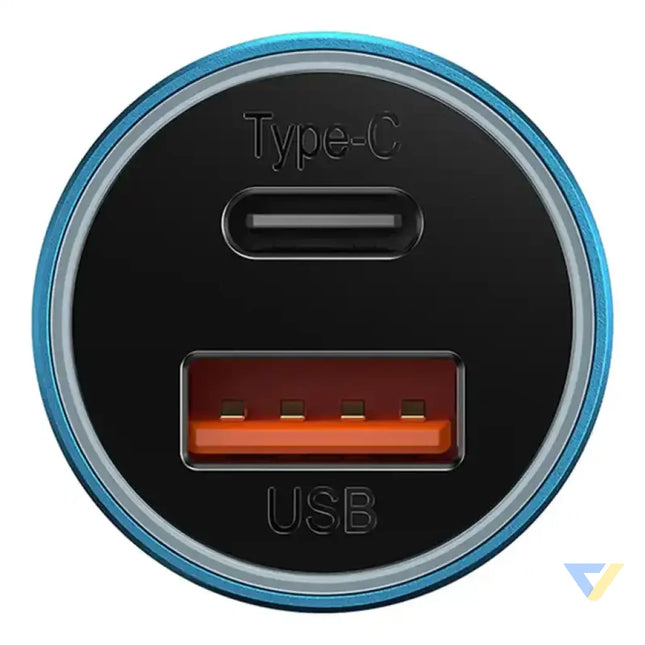 Baseus Golden Contactor Max car charger USB + USB C 60W (blue) Car chargers
