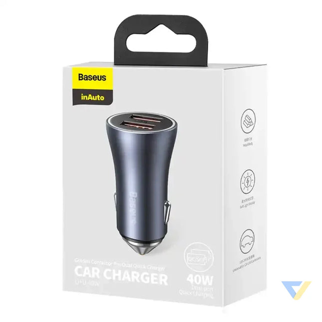 Baseus Golden Contactor Pro car charger 2x USB 40W (gray) Car chargers