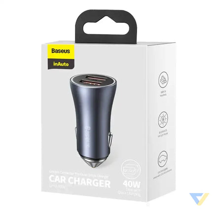 Baseus Golden Contactor Pro car charger 2x USB 40W (gray) Car chargers