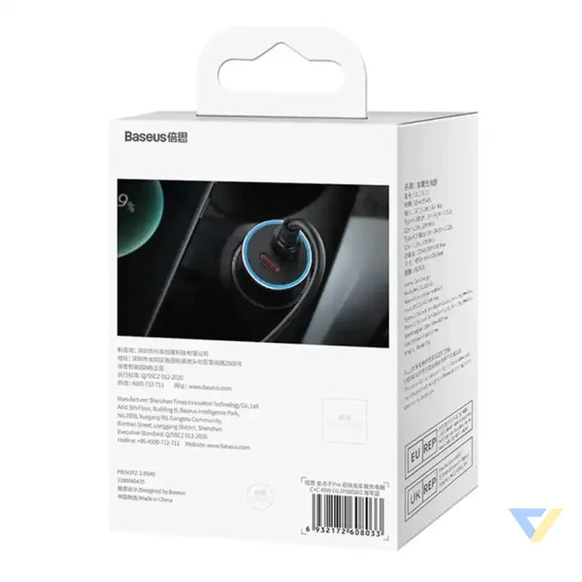 Baseus Golden Contactor Pro car charger 2x USB C 40W (blue) Car chargers