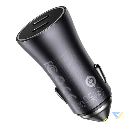 Baseus Golden Contactor Pro car charger 2x USB C 40W (Dark Gray) Car chargers