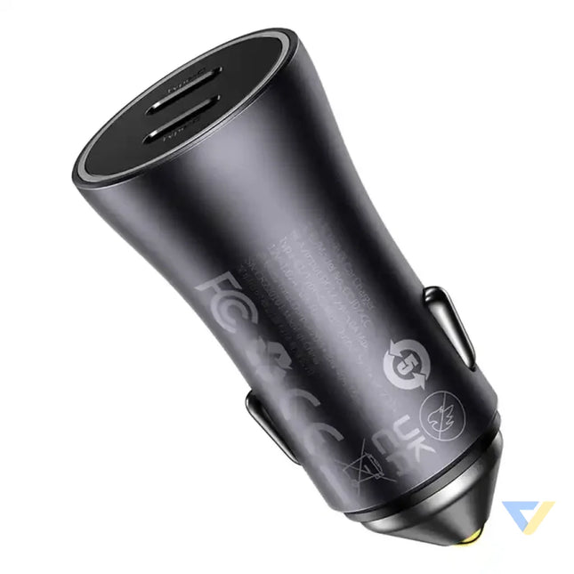 Baseus Golden Contactor Pro car charger 2x USB C 40W (Dark Gray) Car chargers