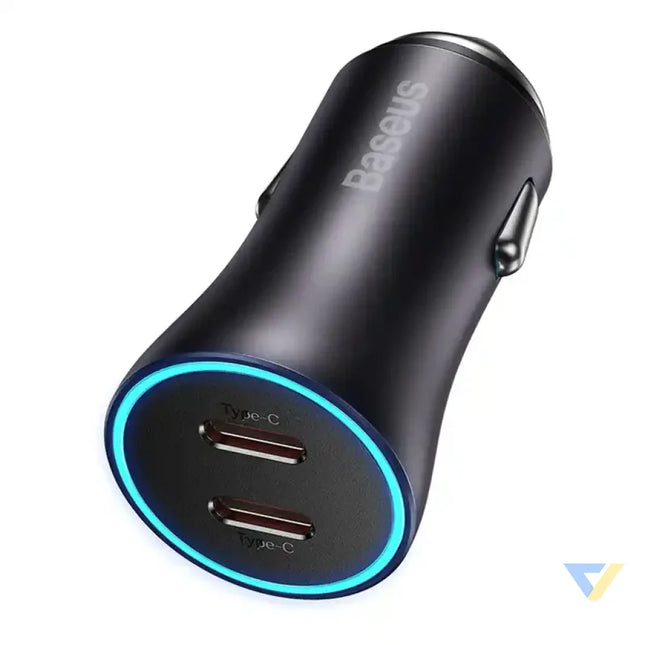 Baseus Golden Contactor Pro car charger 2x USB C 40W (Dark Gray) Car chargers