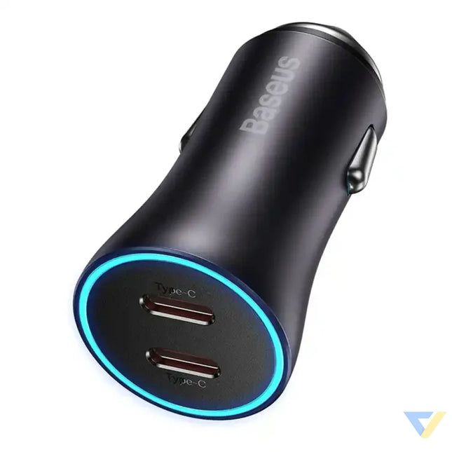 Baseus Golden Contactor Pro car charger 2x USB C 40W (Dark Gray) Car chargers