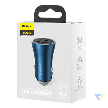 Baseus Golden Contactor Pro car charger USB + USB C QC4.0 + PD SCP 40W (blue) Car chargers
