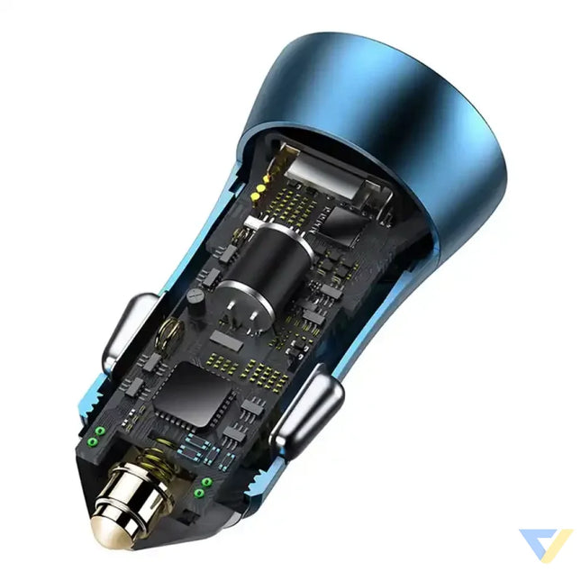 Baseus Golden Contactor Pro car charger USB + USB C QC4.0 + PD SCP 40W (blue) + USB C Lightning cable 1m (blue) Car