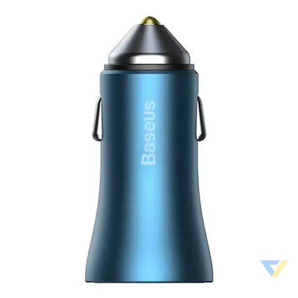 Baseus Golden Contactor Pro car charger USB + USB C QC4.0 + PD SCP 40W (blue) + USB C Lightning cable 1m (blue) Car