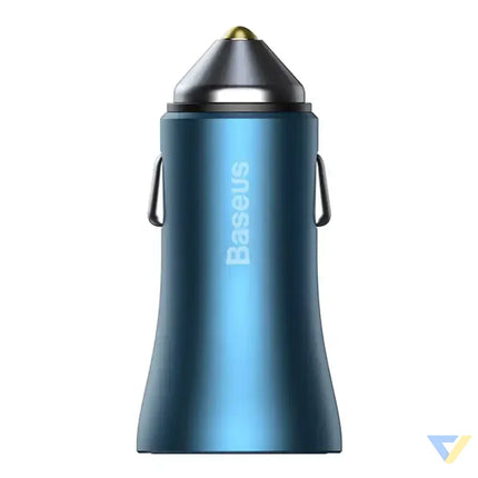Baseus Golden Contactor Pro car charger USB + USB C QC4.0 + PD SCP 40W (blue) + USB C Lightning cable 1m (blue) Car