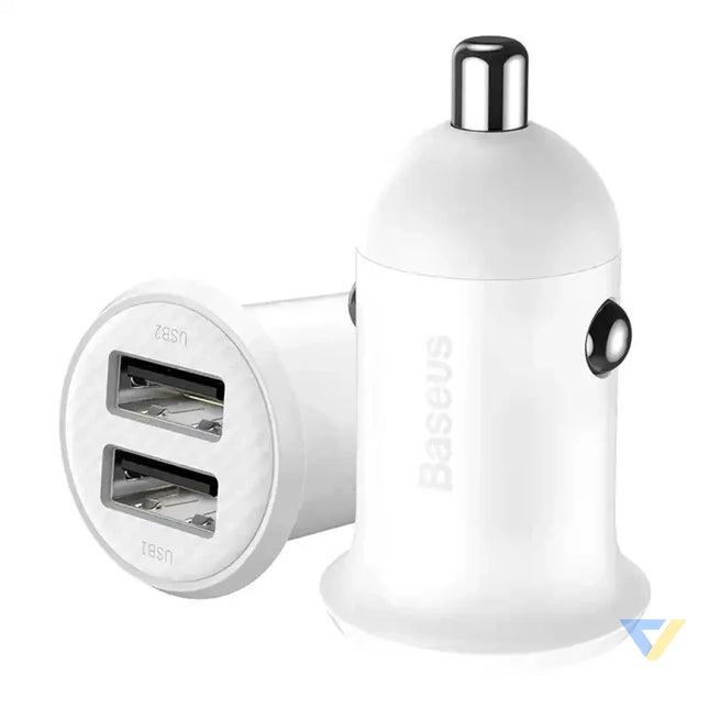 Baseus Grain Pro Car Charger 2x USB 4.8A (white) Car chargers