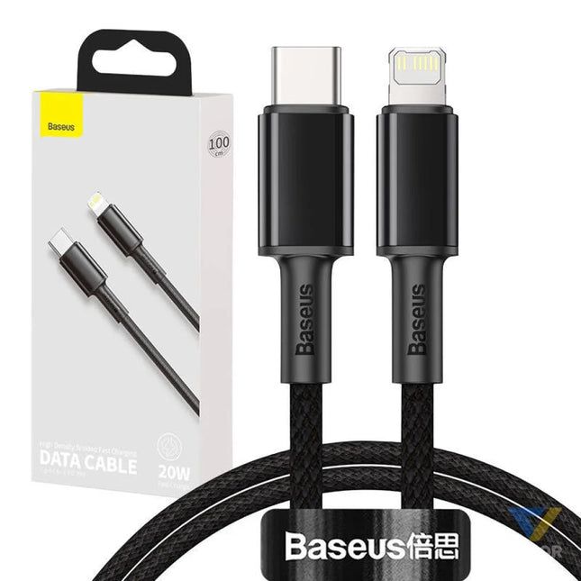 Baseus High Density Braided Cable Type C to Lightning PD 20W 1m (Black) USB C to Lightning