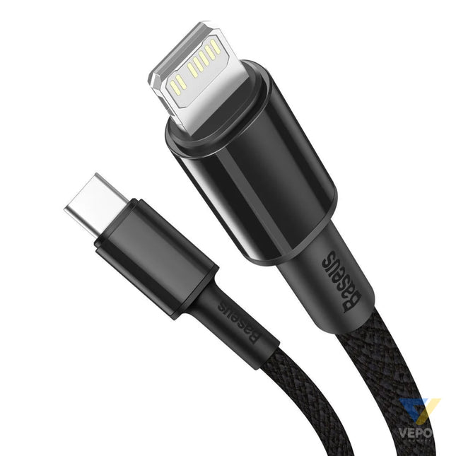 Baseus High Density Braided Cable Type C to Lightning PD 20W 1m (Black) USB C to Lightning
