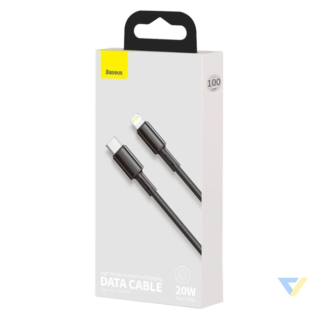 Baseus High Density Braided Cable Type C to Lightning PD 20W 1m (Black) USB C to Lightning