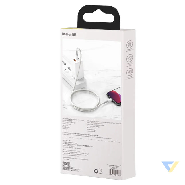 Baseus High Density Braided Cable Type C to Lightning PD 20W 1m (white) USB C to Lightning