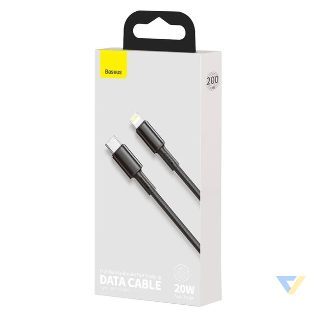 Baseus High Density Braided Cable Type C to Lightning PD 20W 2m (Black) USB C to Lightning